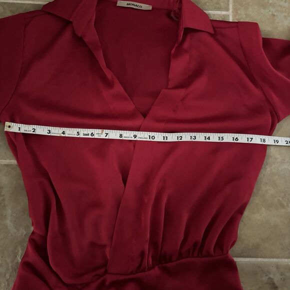 Monaco Dress Womens Size Small Vintage Made In USA Red Long Sleeve Sexy Vegas - Picture 4 of 7